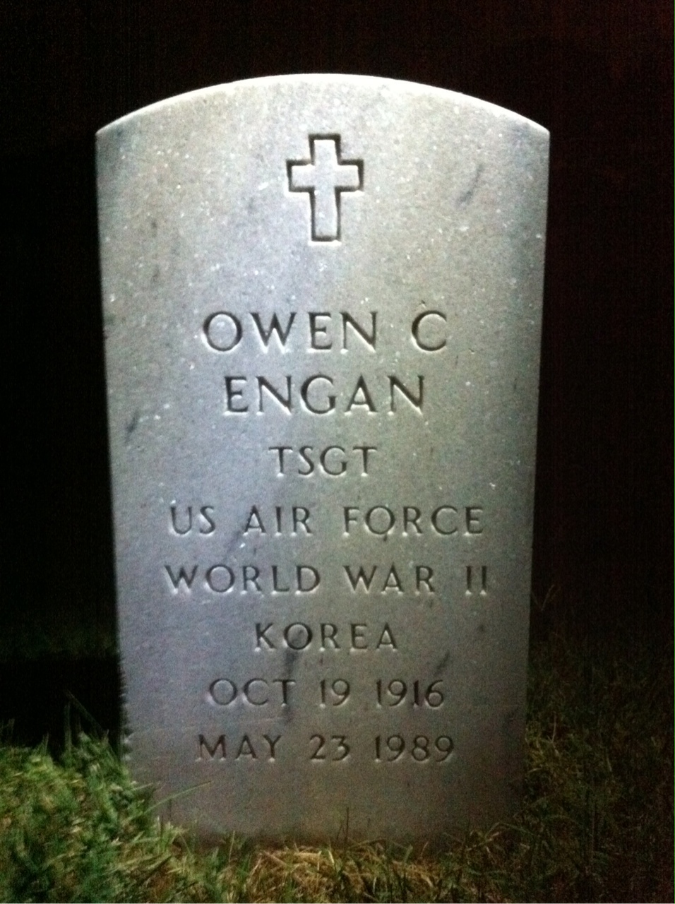 Headstone of Owen C Engan