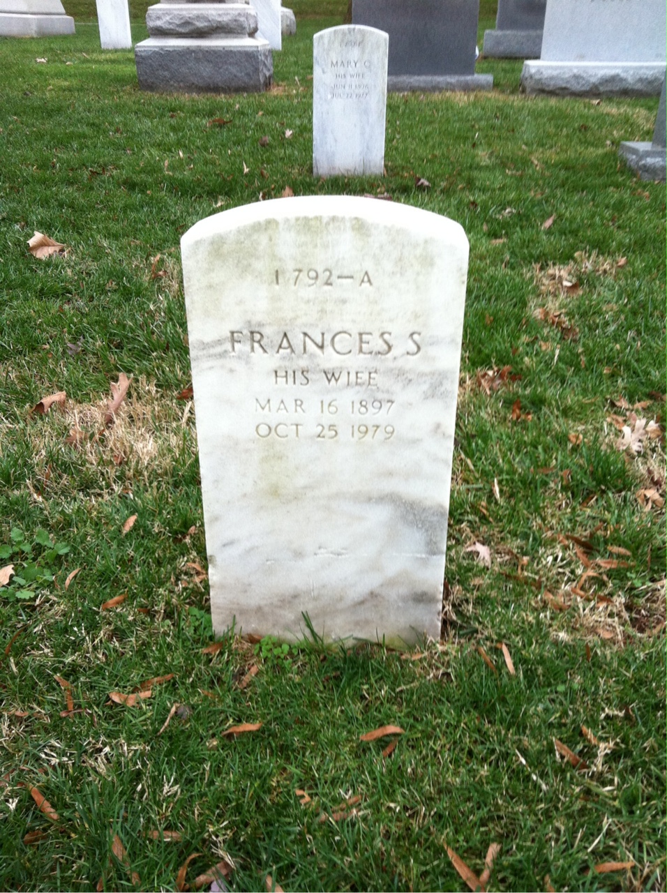 Headstone shared by 2 interments, including Charles Wheatley
