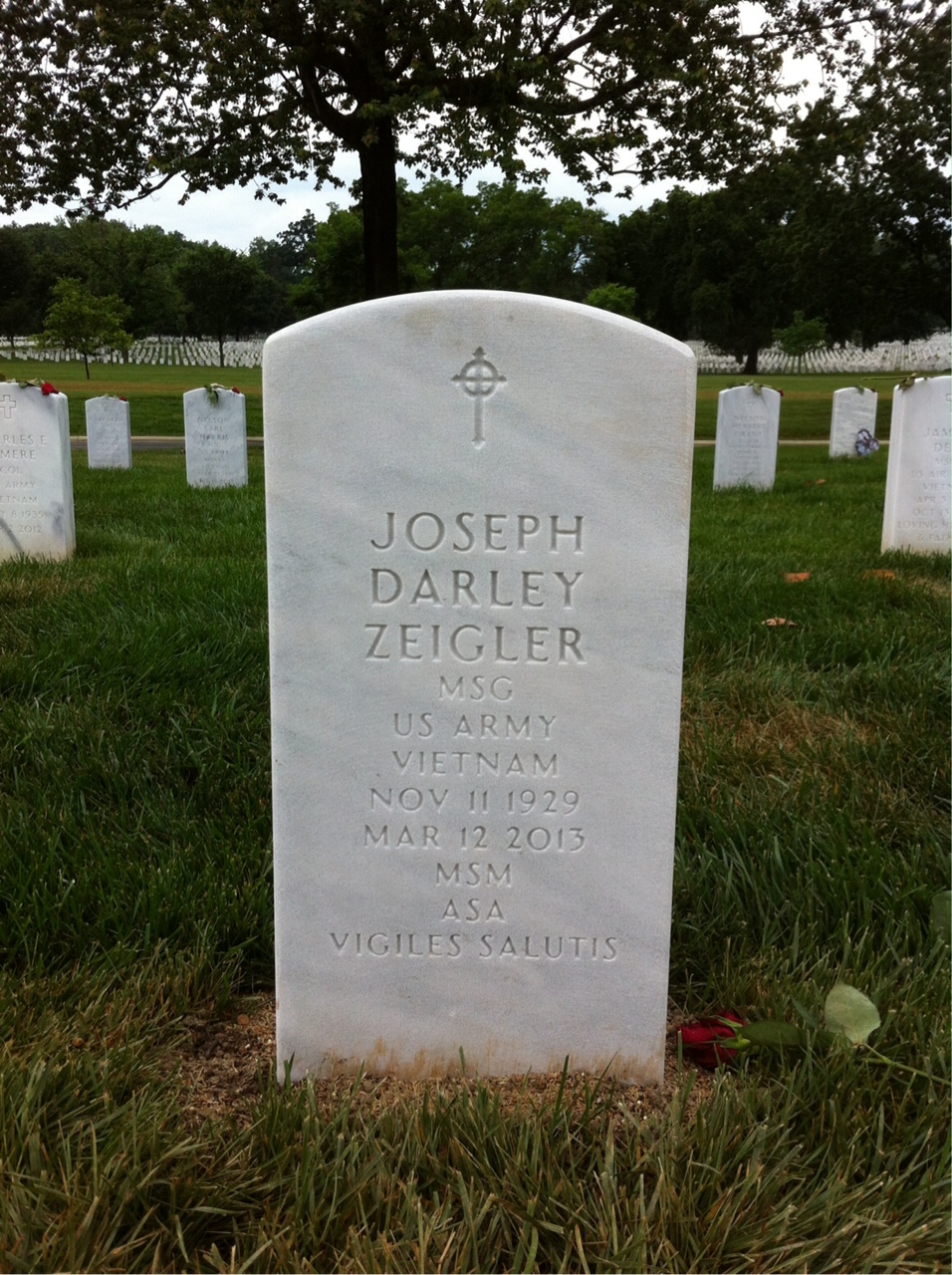Headstone of Joseph Darley Zeigler
