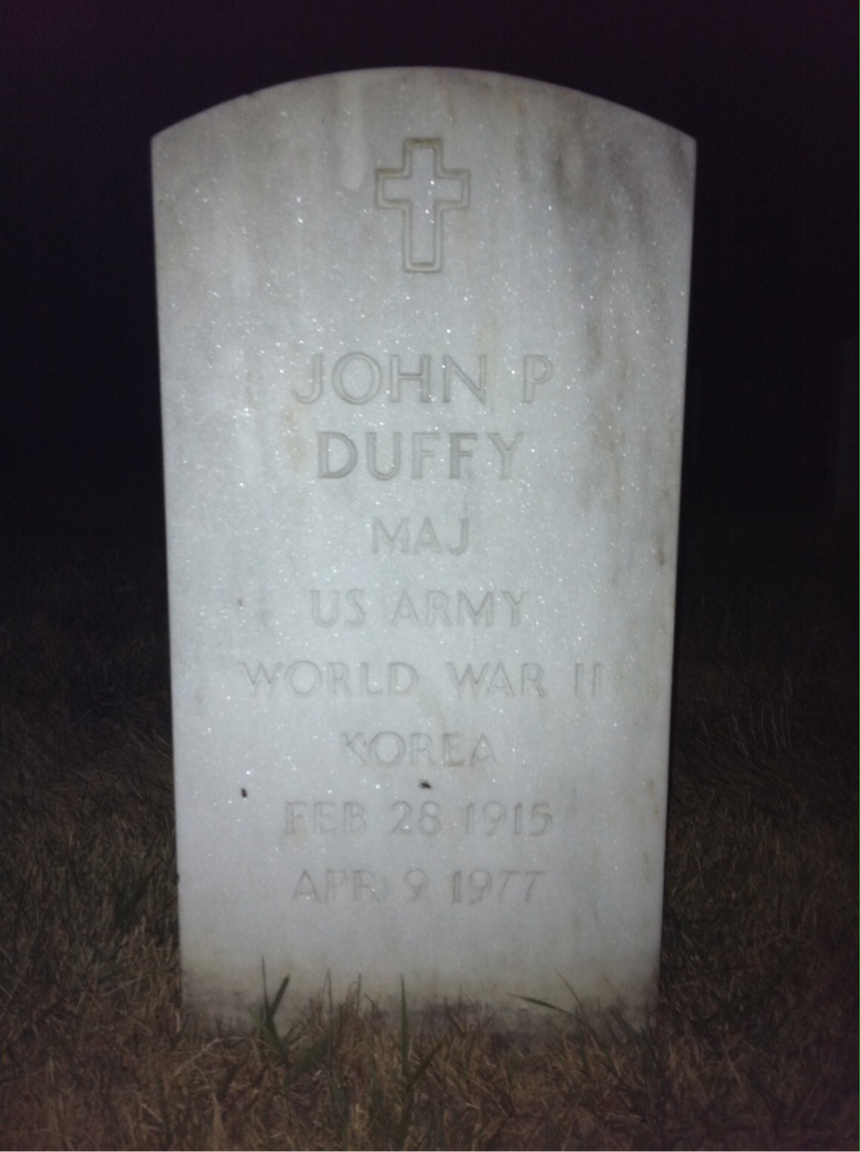 Headstone shared by 2 interments, including John P Duffy