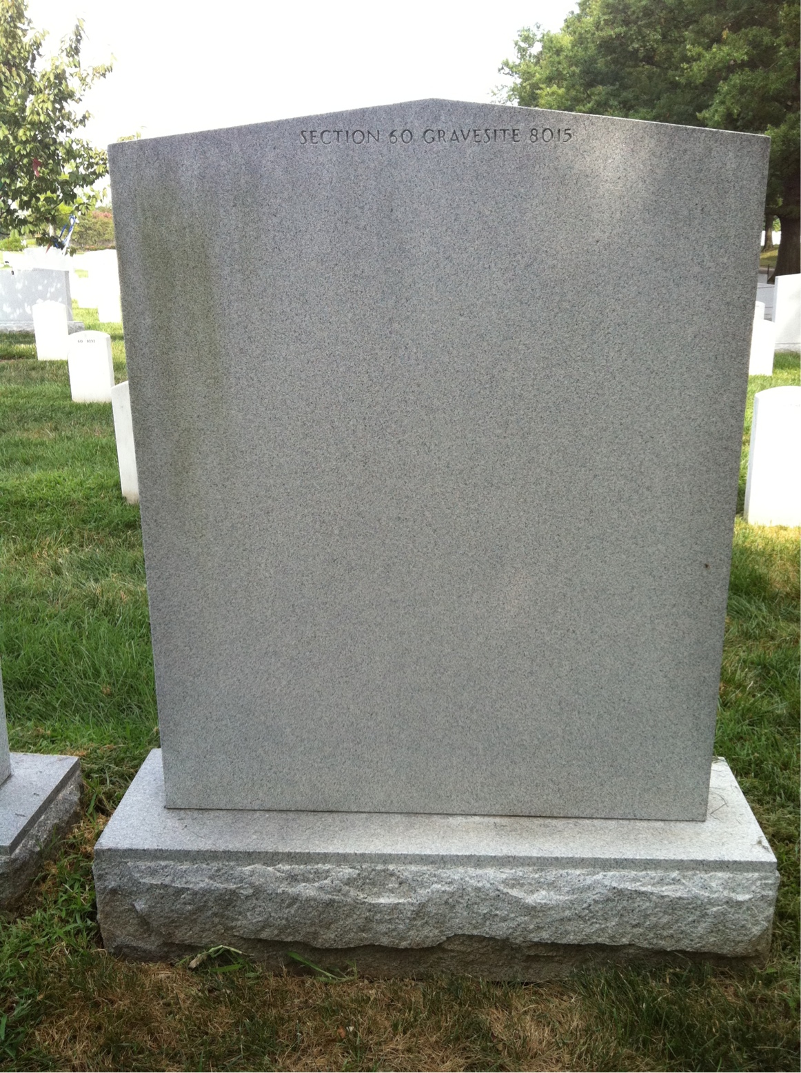 Headstone shared by 5 interments, including Matthew W Bancroft