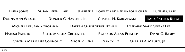 Panel S-56, South Pool, National September 11 Memorial