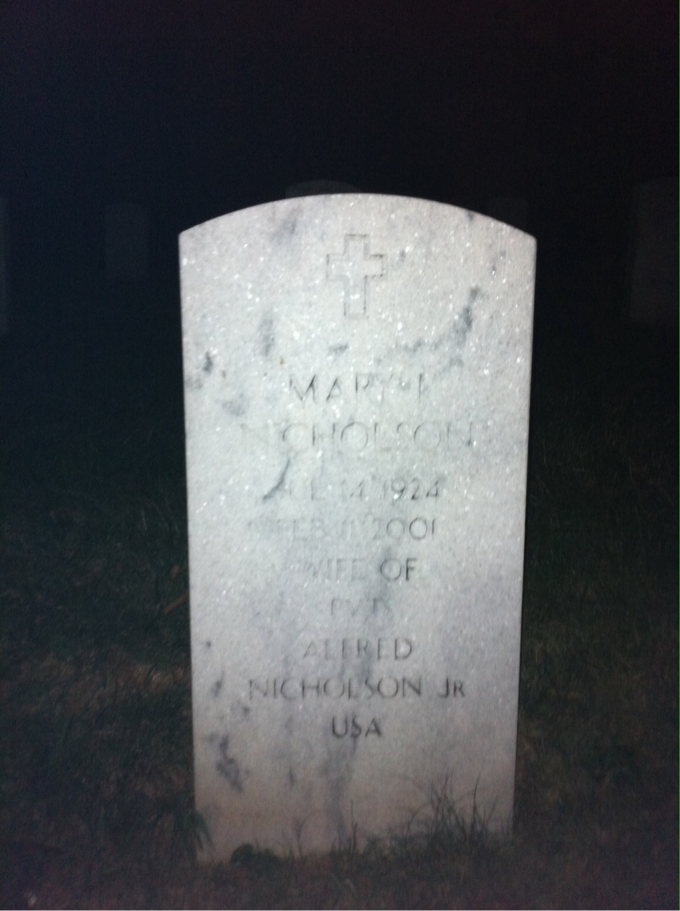 Headstone of Mary I Nicholson