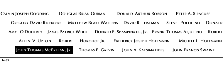 Panel N-39, North Pool, National September 11 Memorial
