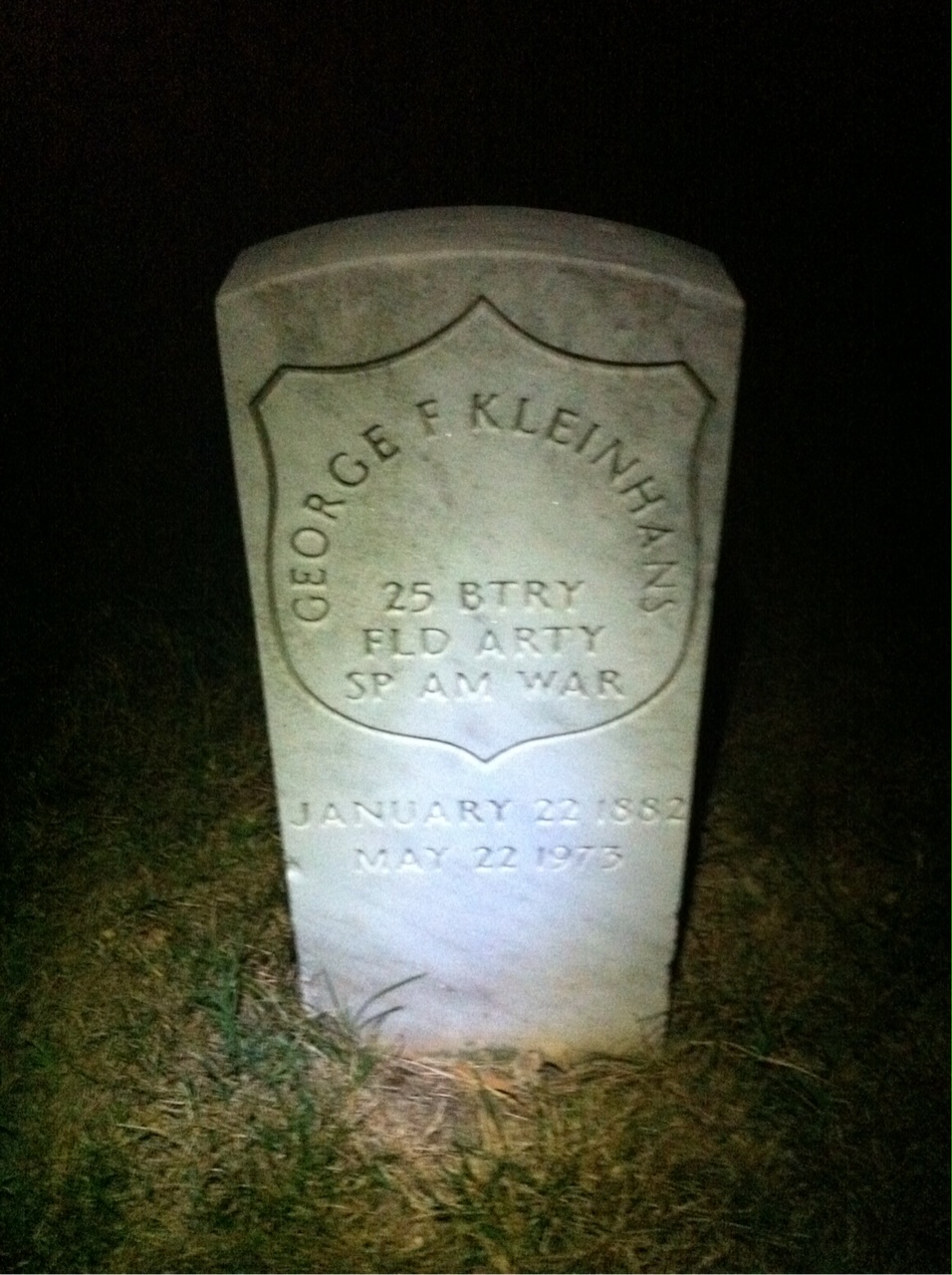 Headstone of George Frederick Kleinhans