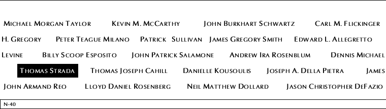Panel N-40, North Pool, National September 11 Memorial