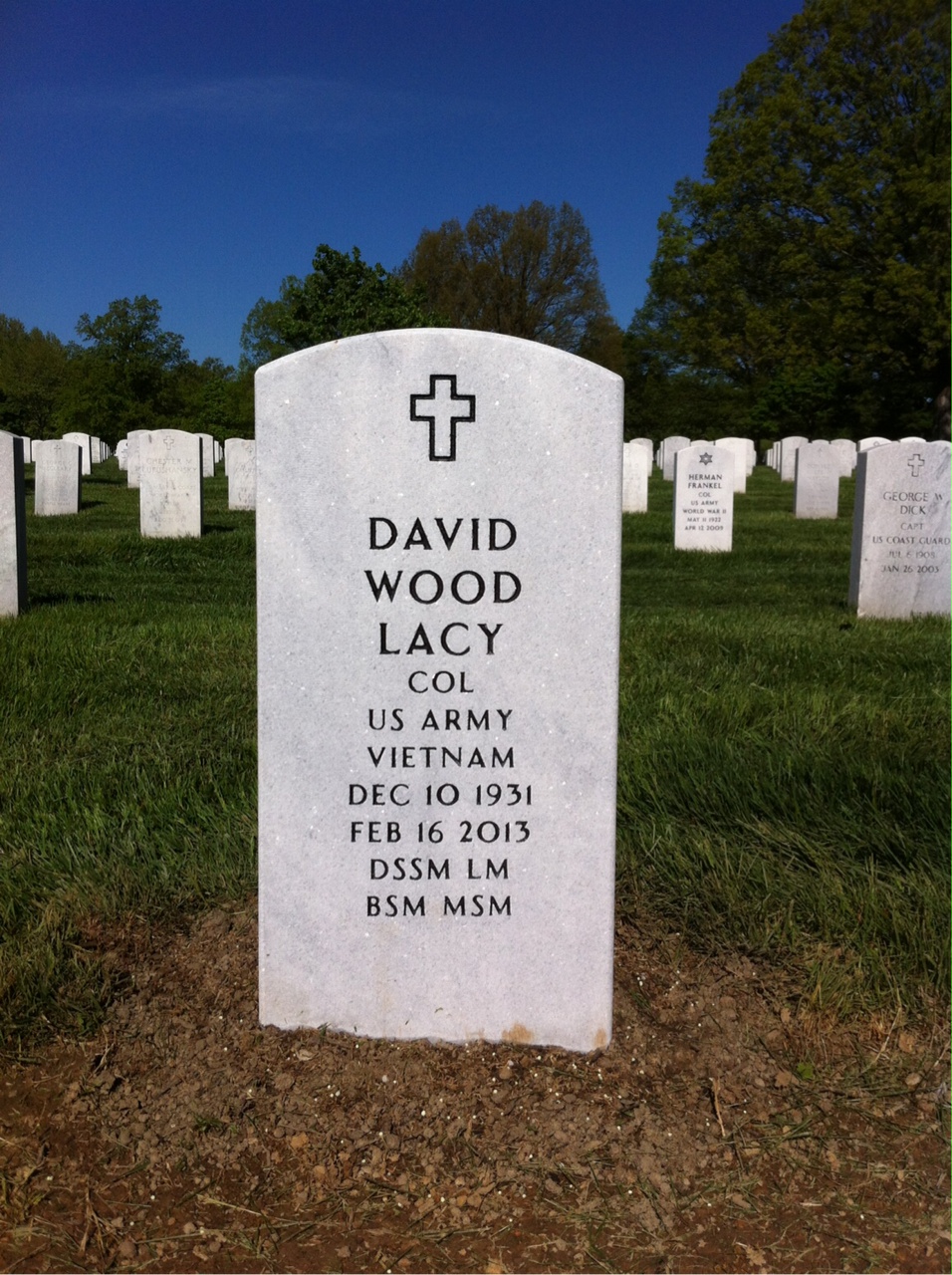 Headstone shared by 2 interments, including David Wood Lacy