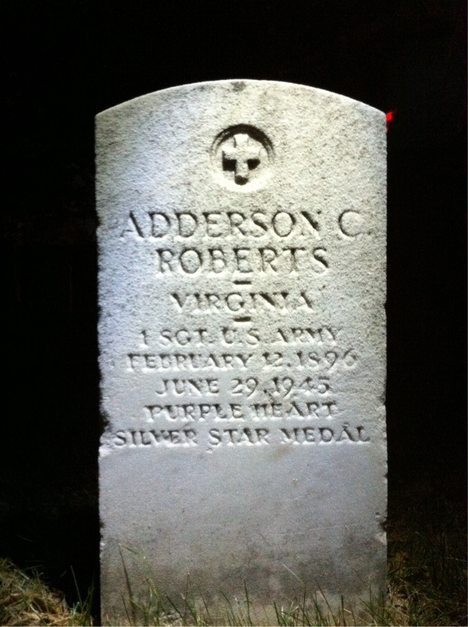 Headstone of Adderson C Roberts