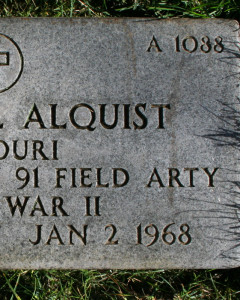 Headstone of Chester A. Alquist