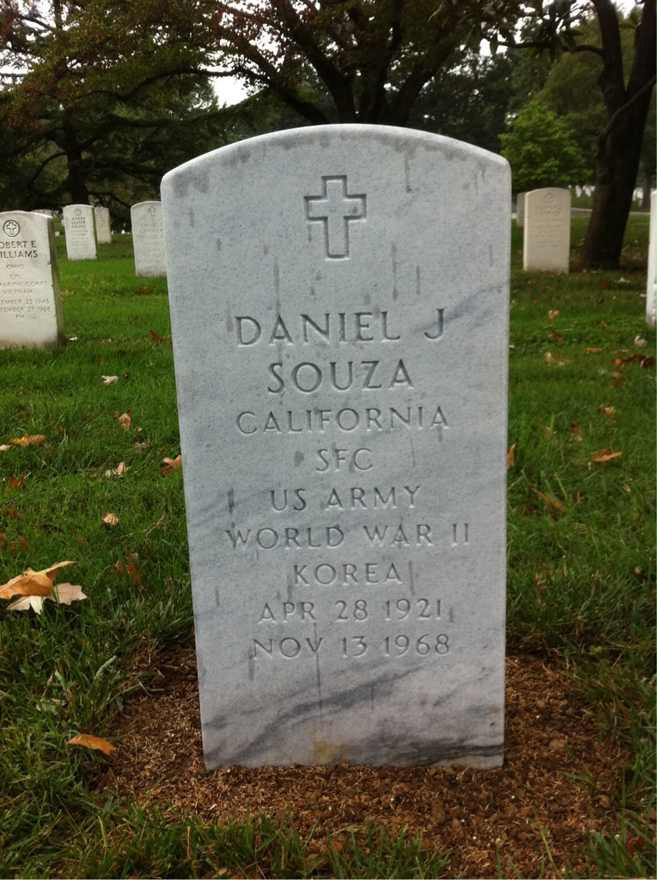 Headstone shared by 2 interments, including Mabel J Claywell