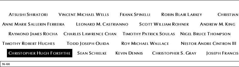 Panel N-44, North Pool, National September 11 Memorial