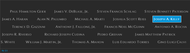 Panel N-51, North Pool, National September 11 Memorial