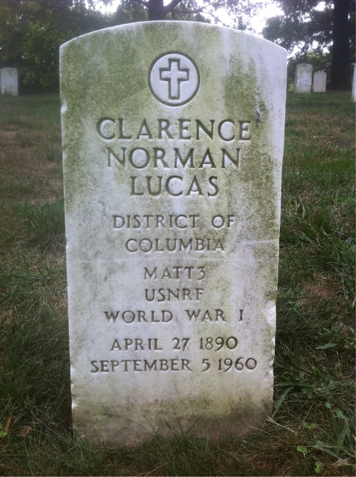 Headstone of Clarence N Lucas