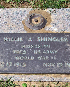 Headstone of Willie A. Shingler