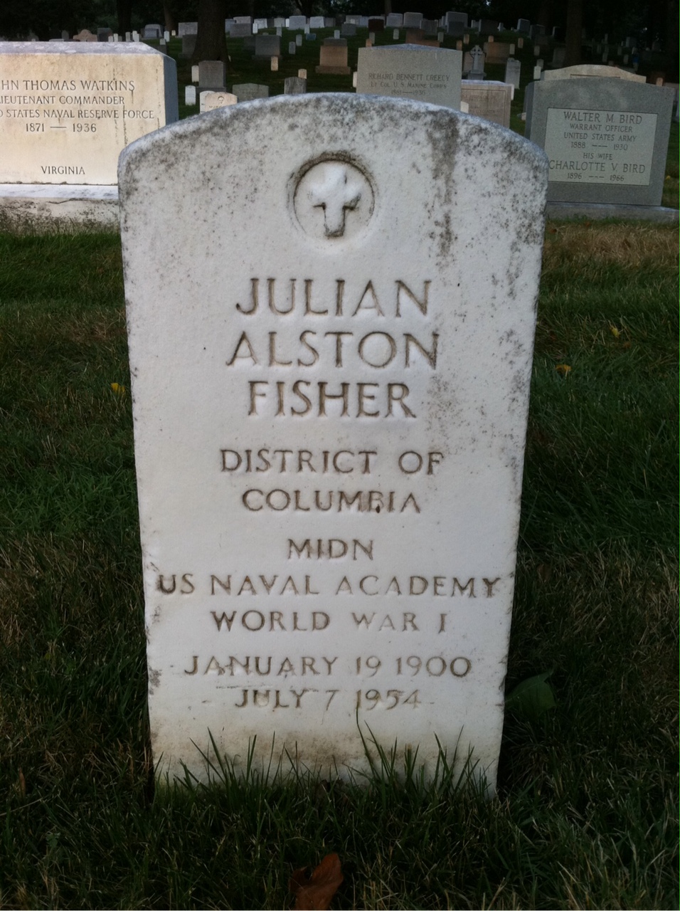 Headstone of Julian A Fisher
