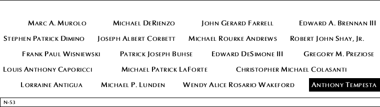 Panel N-53, North Pool, National September 11 Memorial