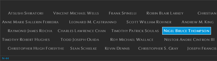 Panel N-44, North Pool, National September 11 Memorial