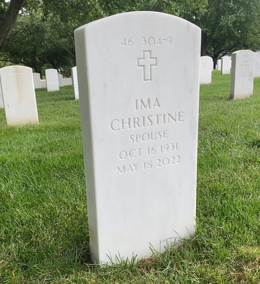 Headstone shared by 2 interments, including Eugene Joseph Russel Jr.