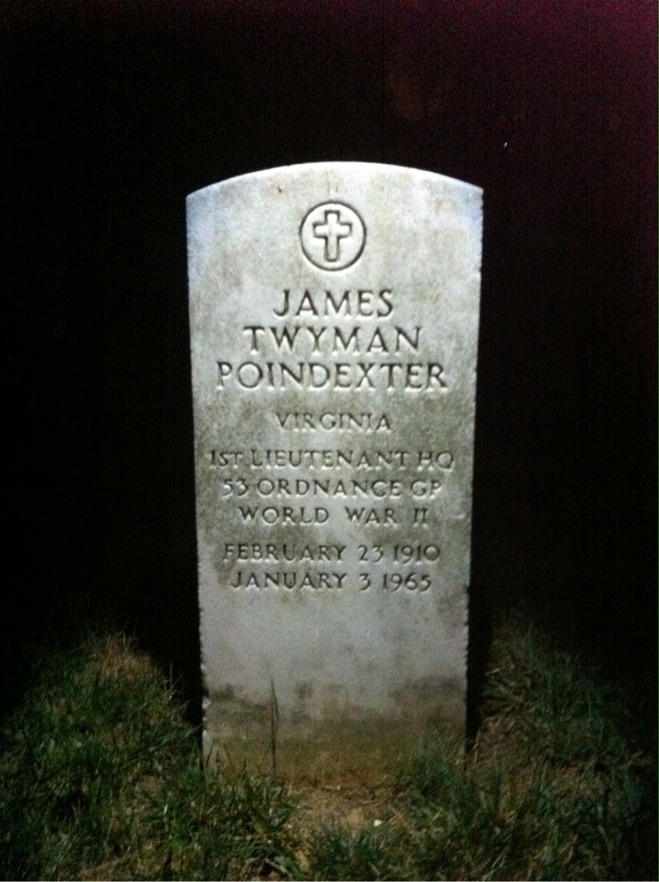 Headstone of James T Poindexter