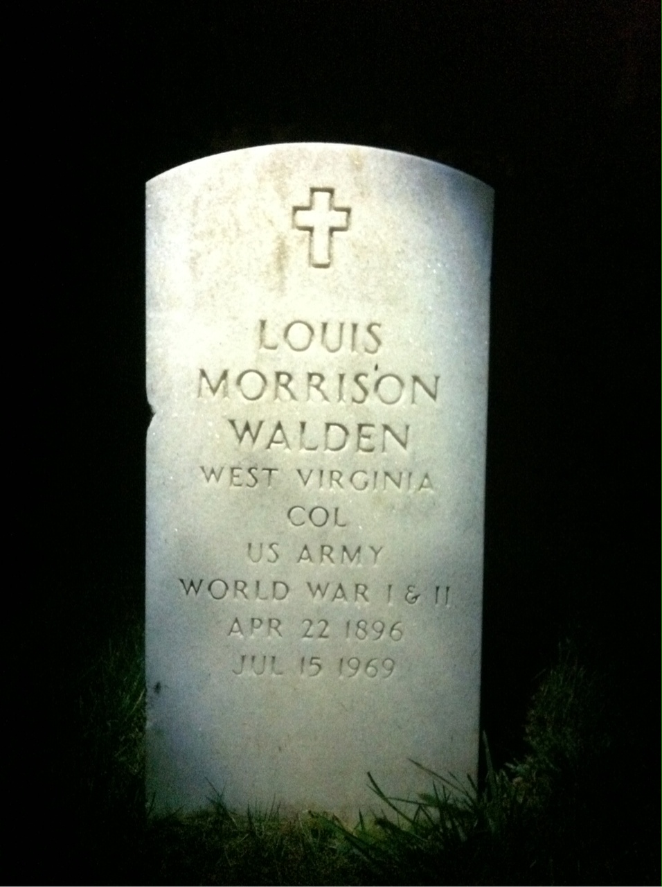 Headstone shared by 2 interments, including Alta E Walden