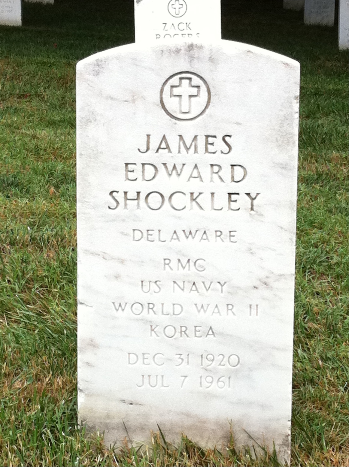 Headstone of James E Shockley