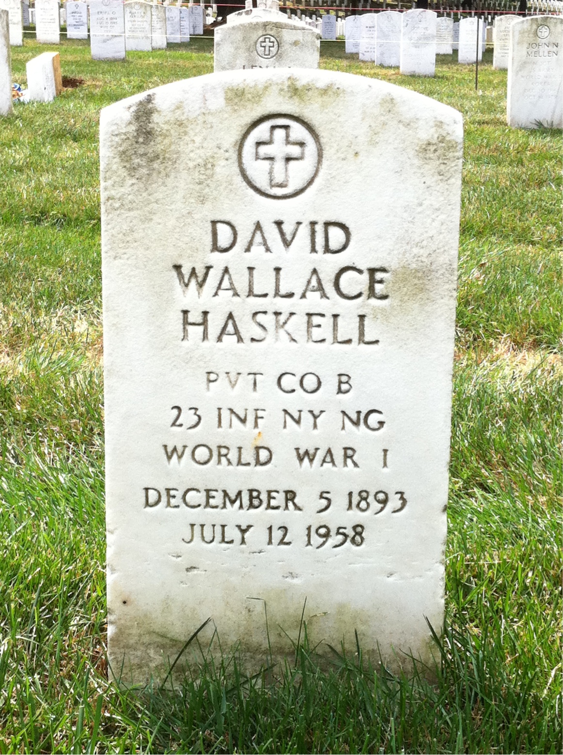 Headstone of David W Haskell