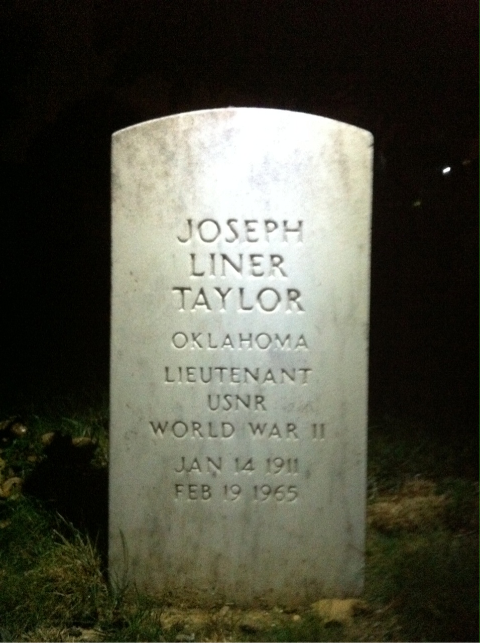 Headstone shared by 2 interments, including Joseph L Taylor