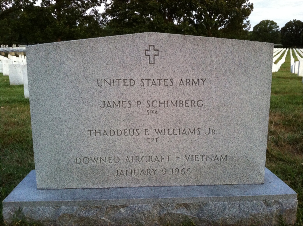 Headstone shared by 2 interments, including Thaddeus Edward Williams Jr.
