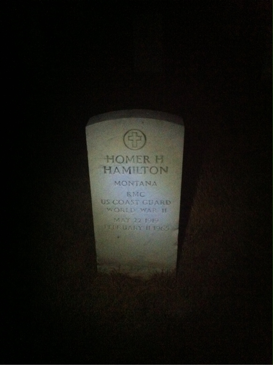 Headstone of Homer H Hamilton