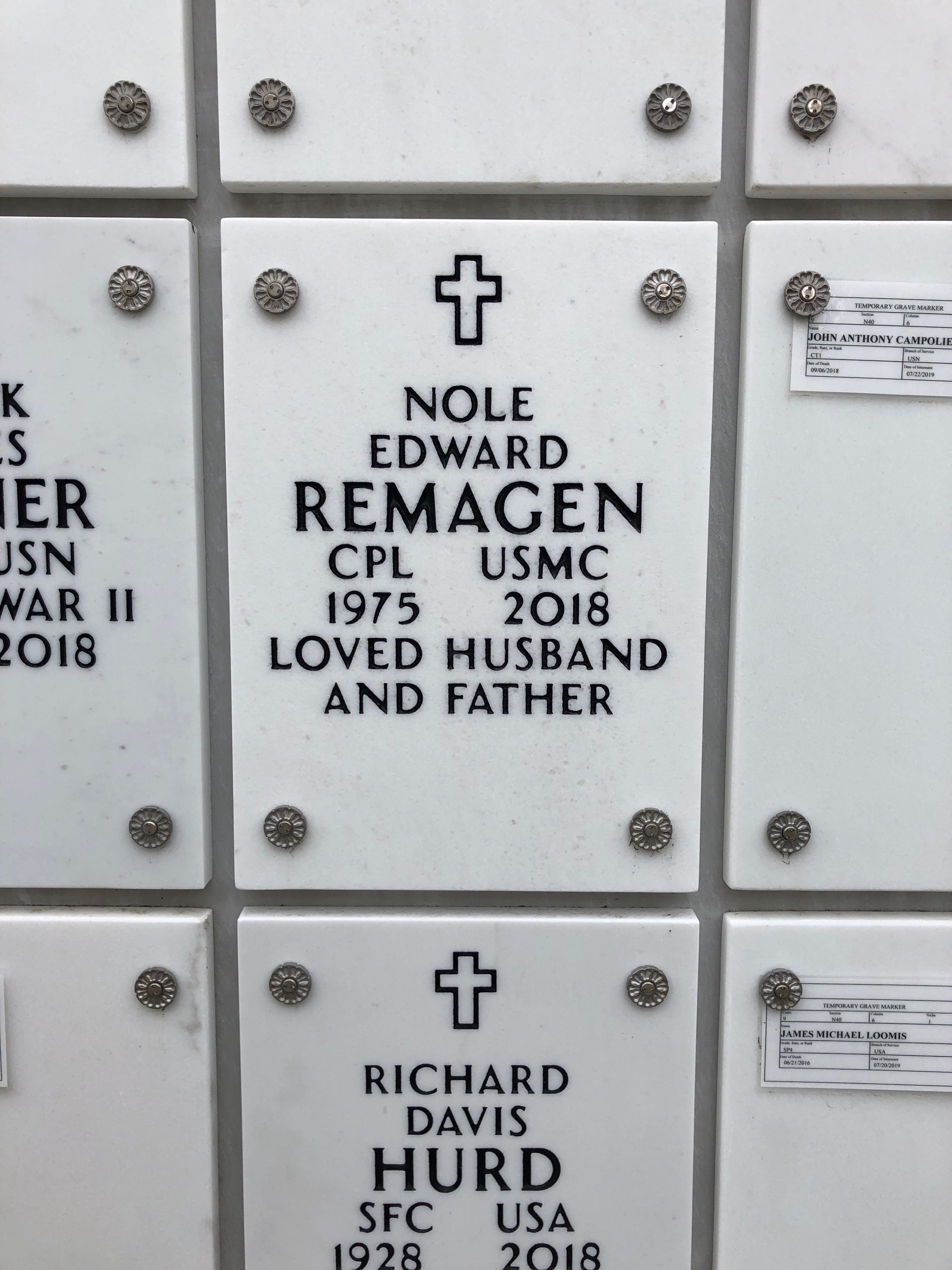 Headstone of Nole Edward Remagen