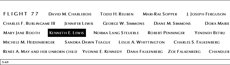 Panel S-69, South Pool, National September 11 Memorial