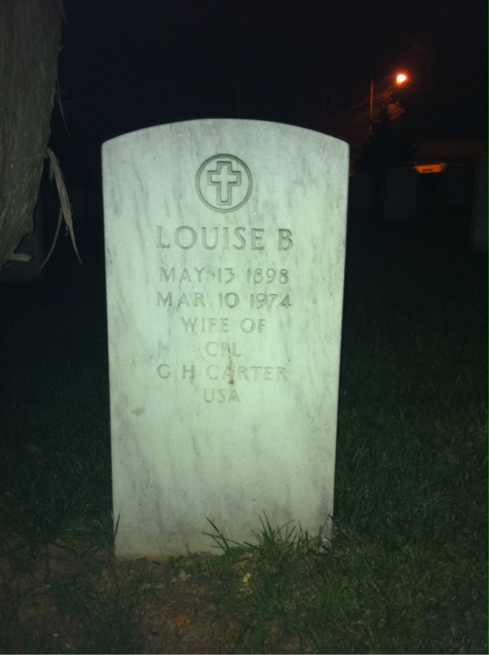 Headstone of Louise B Carter