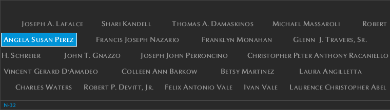 Panel N-32, North Pool, National September 11 Memorial