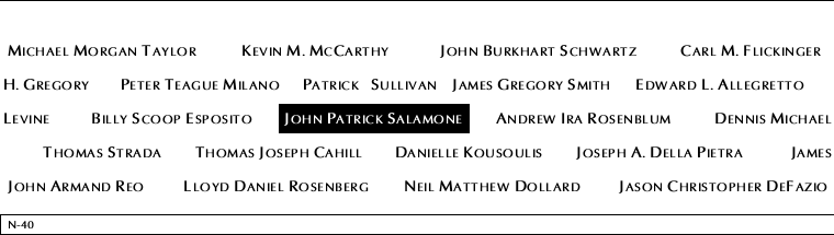 Panel N-40, North Pool, National September 11 Memorial