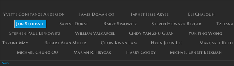 Panel S-48, South Pool, National September 11 Memorial