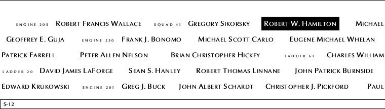 Panel S-12, South Pool, National September 11 Memorial
