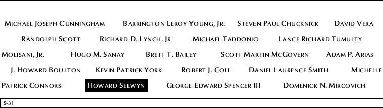 Panel S-31, South Pool, National September 11 Memorial