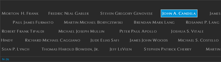 Panel N-26, North Pool, National September 11 Memorial