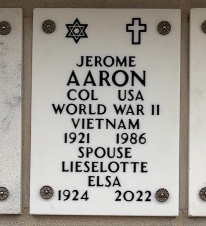 Headstone of Jerome Aaron