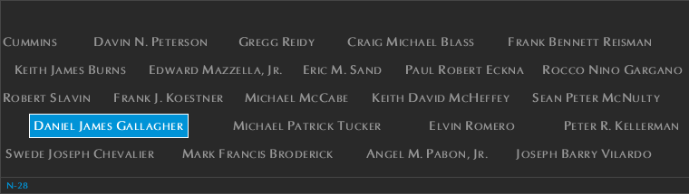 Panel N-28, North Pool, National September 11 Memorial