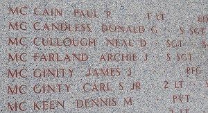 Headstone of Donald G Mc Candless