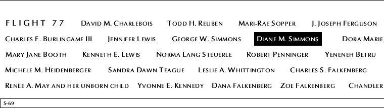 Panel S-69, South Pool, National September 11 Memorial