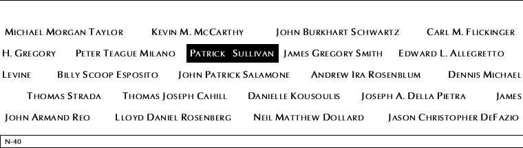 Panel N-40, North Pool, National September 11 Memorial