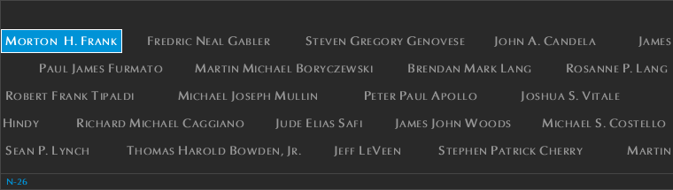 Panel N-26, North Pool, National September 11 Memorial