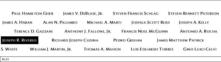 Panel N-51, North Pool, National September 11 Memorial