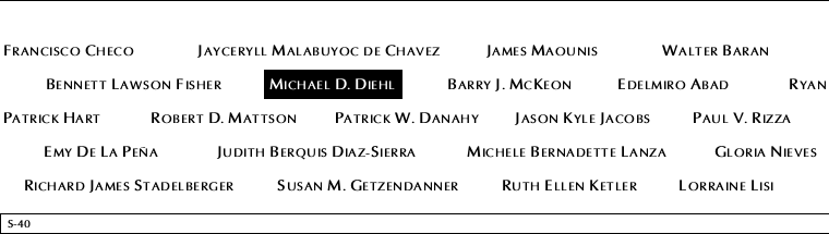 Panel S-40, South Pool, National September 11 Memorial
