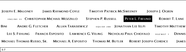 Panel S-7, South Pool, National September 11 Memorial
