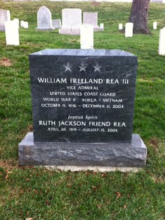Headstone shared by 2 interments, including William F Rea III