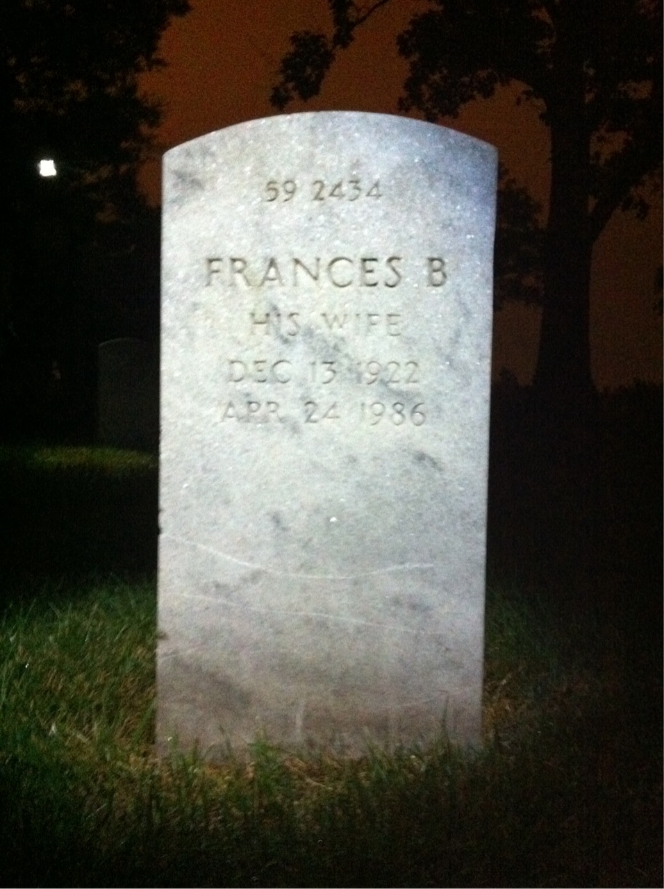 Headstone shared by 2 interments, including Lewis E Wipert