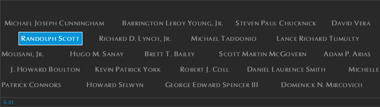 Panel S-31, South Pool, National September 11 Memorial